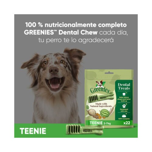 Imagen promocional con perro feliz y bolsa del producto