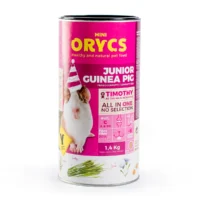 Orycs Alimento Para Cobayas Baby Junior Guinea Pig en envase cilíndrico rosa