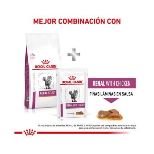 Royal Canin Renal Select combinación de alimentación seca y húmeda