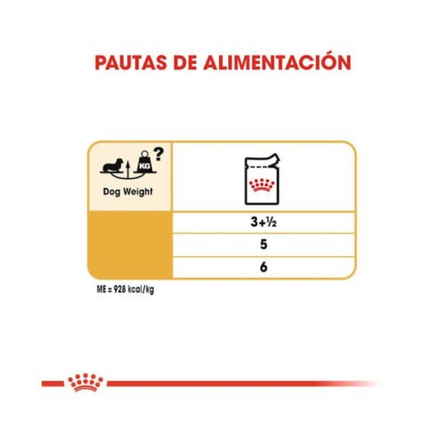 Tabla de racionamiento Royal Canin Dachshund Adult comida húmeda
