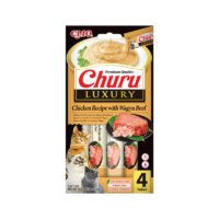 Snack cremoso Churu CAT LUXURY de pollo y ternera Wagyu para gatos
