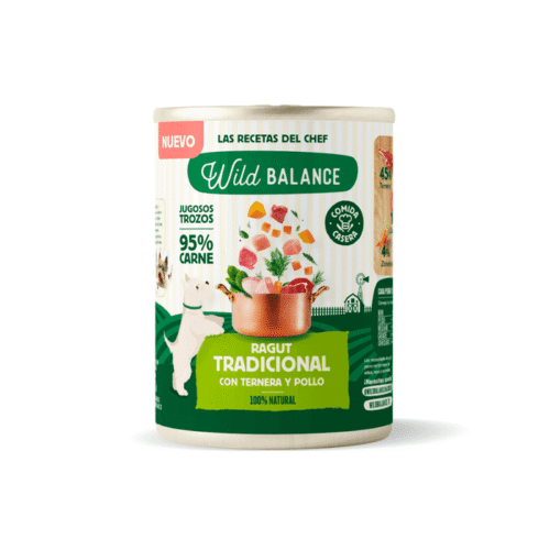 Ragut Tradicional con Ternera y Pollo Wild Balance Ragut Tradicional con Ternera y Pollo para perros, envase
