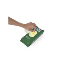 Detalle del paquete de toallitas Earth Rated Lavanda mostrando el cierre