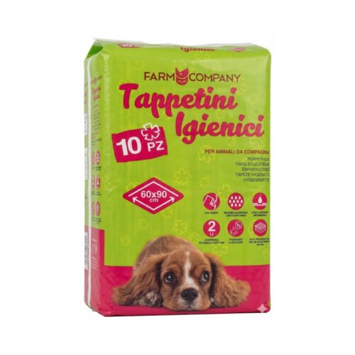 Pack de 10 empapadores adhesivos Farm Company de gran tamaño 60x90 cm. Empapador Adhesivo Farm Company 60x90 cm para perros pack 10 unidades