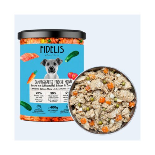 Fidelis Menú Fresco Salmón con Ternera y Batata 400g