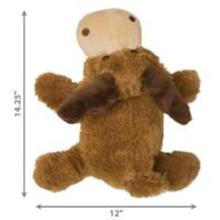 Dimensiones del juguete para perros KONG Cozie Marvin Moose XL que mide 14.25 pulgadas de alto por 12 pulgadas de ancho