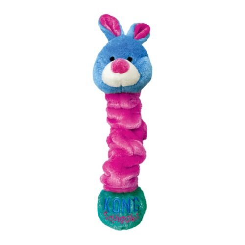 Peluche para perro KONG Squiggles Assorted Small modelo mono con cuerpo turquesa suave