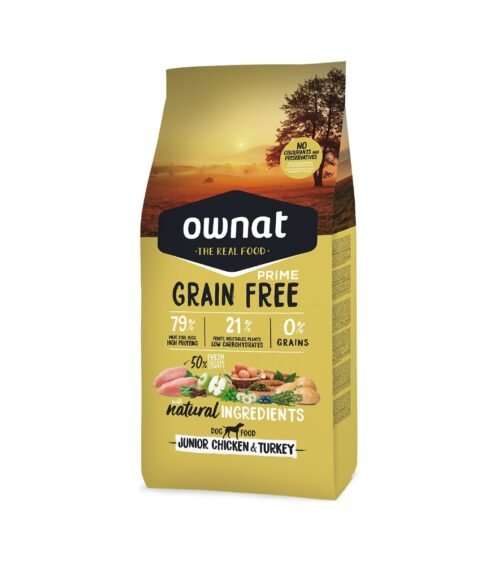 Saco frontal Ownat Grain Free Prime Junior Chicken & Turkey