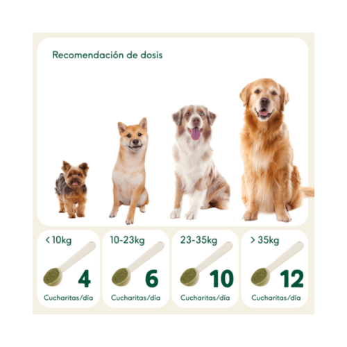 Recomendación de dosis para perros Tabla de dosis de Digestiones Firmes para perros según peso