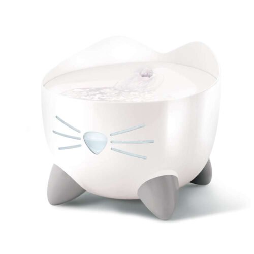 Combo Catit PIXI fuente y comedero para gatos en blanco