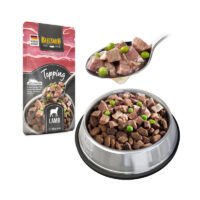 Presentación del topping de cordero Belcando Mastercraft sobre pienso seco