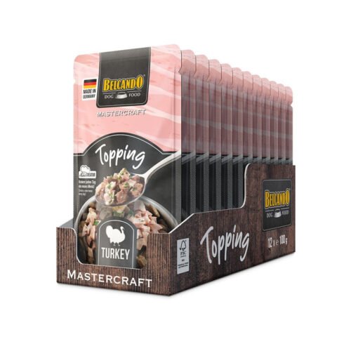 Caja de 12 sobres de Belcando Mastercraft Topping Pavo 100g