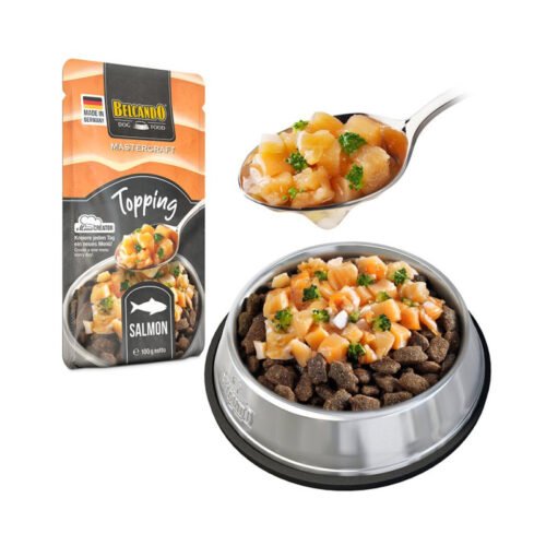 Mezcla de Topping de Salmón Belcando Mastercraft sobre alimento seco