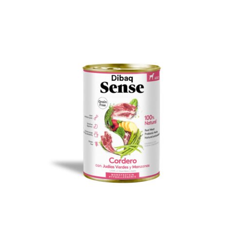 Lata de comida húmeda Dibaq Sense Cordero con Judías Verdes y Manzana