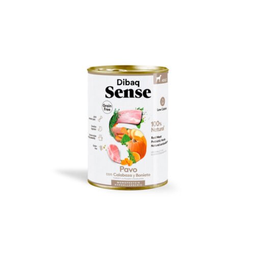 Lata Dibaq Sense Grain Free Pavo y Calabaza para perros