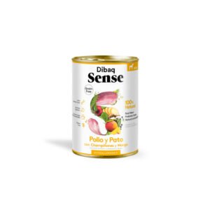 Lata de comida húmeda Dibaq Sense Pollo y Pato con Champiñones y Mango para perros
