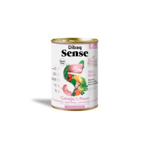 Lata de comida húmeda Dibaq Sense Sensitive Conejo y Pavo para perros adultos