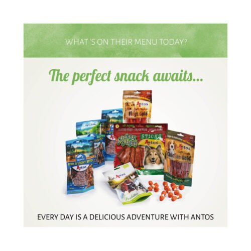 Gama completa de snacks para perros Antos