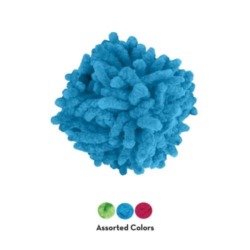 Juguete KONG Cat Active Moppy Ball azul con indicadores de colores surtidos verde y rosa