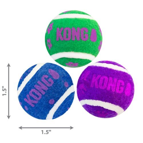 kong-cat-active-tennis-balls-bells-medidaspQv8y Medidas de 1.5 pulgadas de las pelotas KONG Cat Active Tennis Balls with Bells en colores verde, azul y violeta