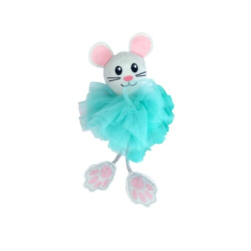 Peluche para gatos KONG Flingaroo Tutu azul con catnip y patas elásticas