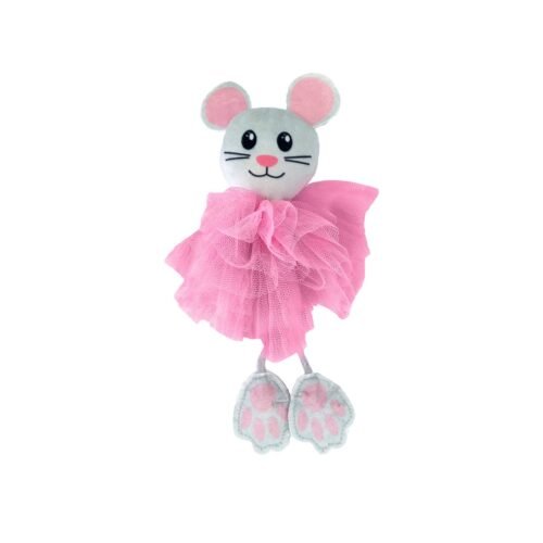 Juguete de peluche KONG Flingaroo Tutu ratón rosa con falda de malla