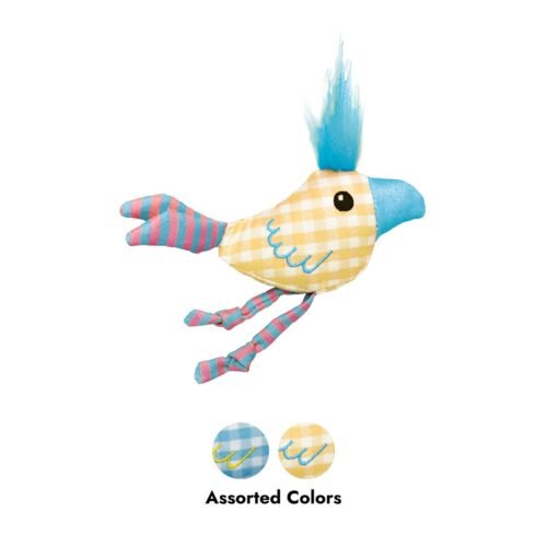 Variedad de colores del juguete KONG Kitten Chirpz Chick Assorted amarillo y azul