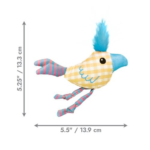 Medidas y dimensiones del juguete para gatos KONG Kitten Chirpz Chick