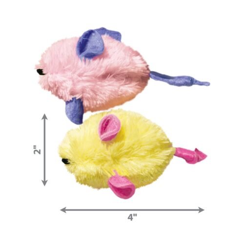 Dimensiones y medidas en pulgadas de los juguetes KONG Kitten Mice 2-pk Assorted