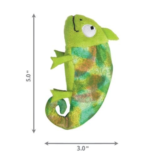 kong-refillables-chameleon-medidas-dimensionesWgYZf Infografía con las dimensiones del juguete para gatos KONG Refillables Chameleon
