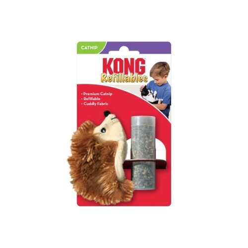 Juguete para gatos KONG Refillables Hedgehog con frasco de catnip premium incluido