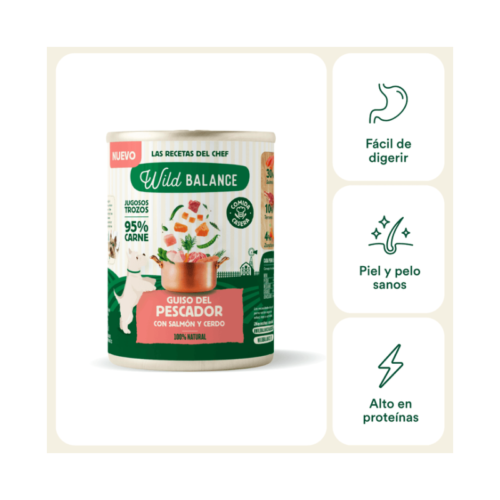 Beneficios para piel, pelo y digestión Beneficios nutricionales Wild Balance Guiso del Pescador