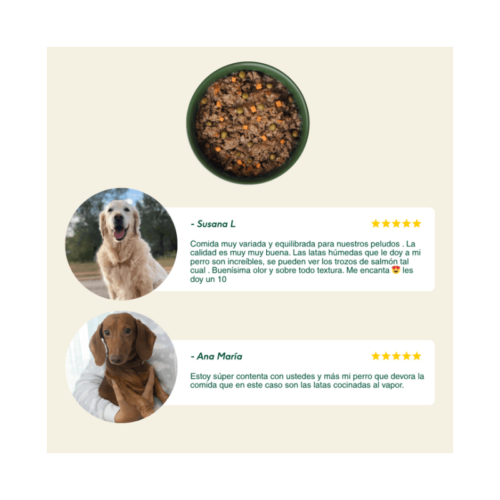 Reseñas reales de dueños de perros satisfechos Opiniones de clientes sobre Wild Balance Guiso del Pescador