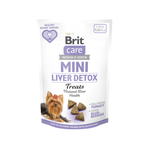 Brit Care Dog Mini Liver Detox Treats 50g snack hígado perros mini