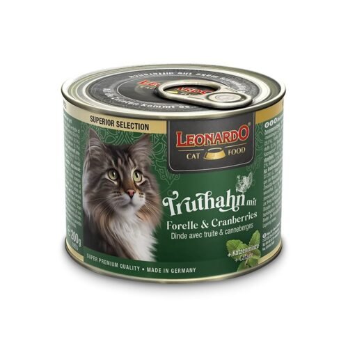 Leonardo Superior Selection Pavo Trucha Arándano comida húmeda gato