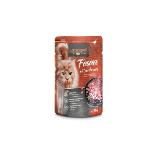 Leonardo Menú Faisán Arándano comida húmeda gato pouch 85g