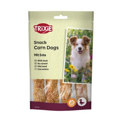 4 Snacks PREMIO Corn Dogs, Con Pato, 100g