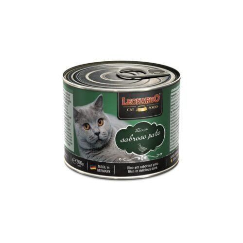 Leonardo Rico en Pato comida húmeda gato lata 200g