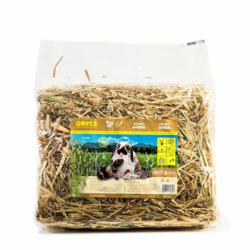 Orycs Heno de Avena 400g heno 100% avena rico en fibra para conejos y roedores