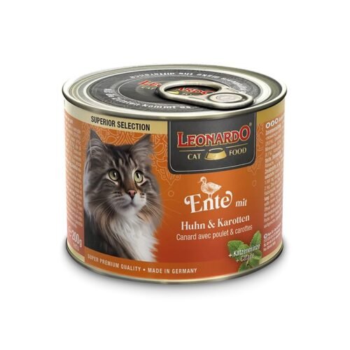 Leonardo Superior Selection Pato Pollo Zanahoria comida húmeda gato