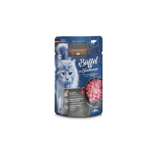 Leonardo Menú Búfalo Arándano comida húmeda gato pouch 85g