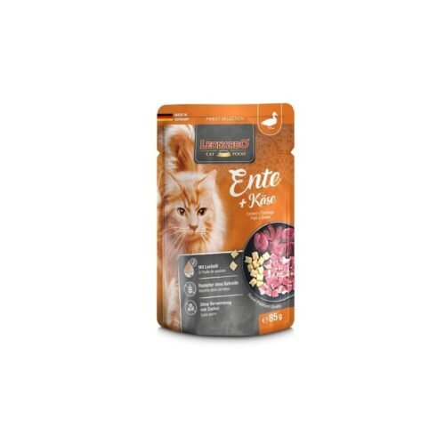 Leonardo Menú Pato Queso comida húmeda gato pouch 85g