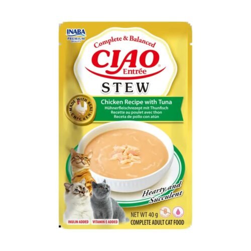 Sobre de Ciao Entree Stew Pollo con Atun para gatos, 40 g