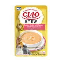 Sobre de Ciao Entree Stew Pollo con Salmon para gatos, 40 g