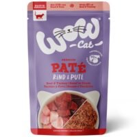 Sobre de comida húmeda WOW Cat Adulto sabor vacuno y pavo de 125g para gatos
