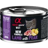 Lata de Alpha Spirit Cordero con Pera 200 g para gatos