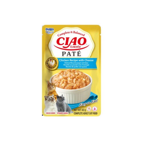 Sobre de Ciao Entrée Paté sabor pollo con queso para gatos, 40 g