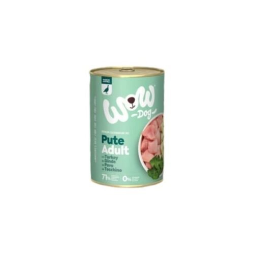 Lata de comida húmeda WOW Dog Adulto sabor pavo con calabacín de 400g para perros adultos