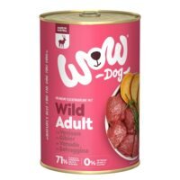 Lata de comida húmeda WOW Dog Adulto sabor venado con algas y boniato de 400g para perros adultos