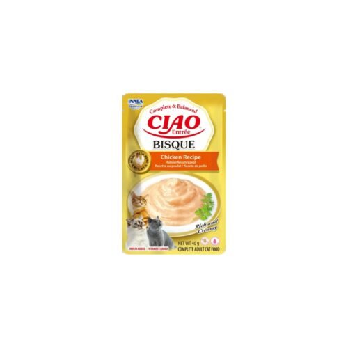 Ciao Entrée Bisque Pollo 40 g - delantero Sobre de Ciao Entrée Bisque sabor pollo para gatos, vista delantera
